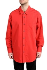 Hugo Boss Men's Red Long Sleeve Casual Shirt US M IT 50