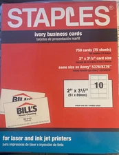 750 Ivory Business Cards For Laser And Ink Jet Printers Sealed unopened