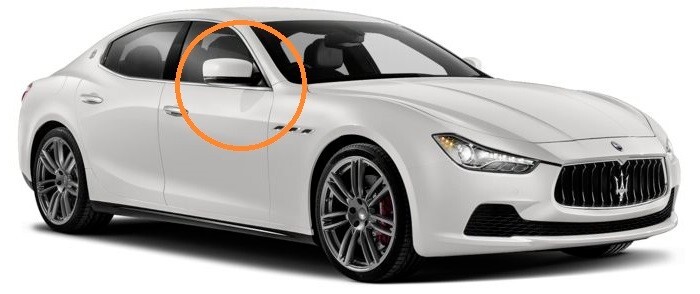 2014-2017 MASERATI GHIBLI PASSENGER SIDE DOOR MIRROR RIGHT BIANCO WHITE AUTO DIM