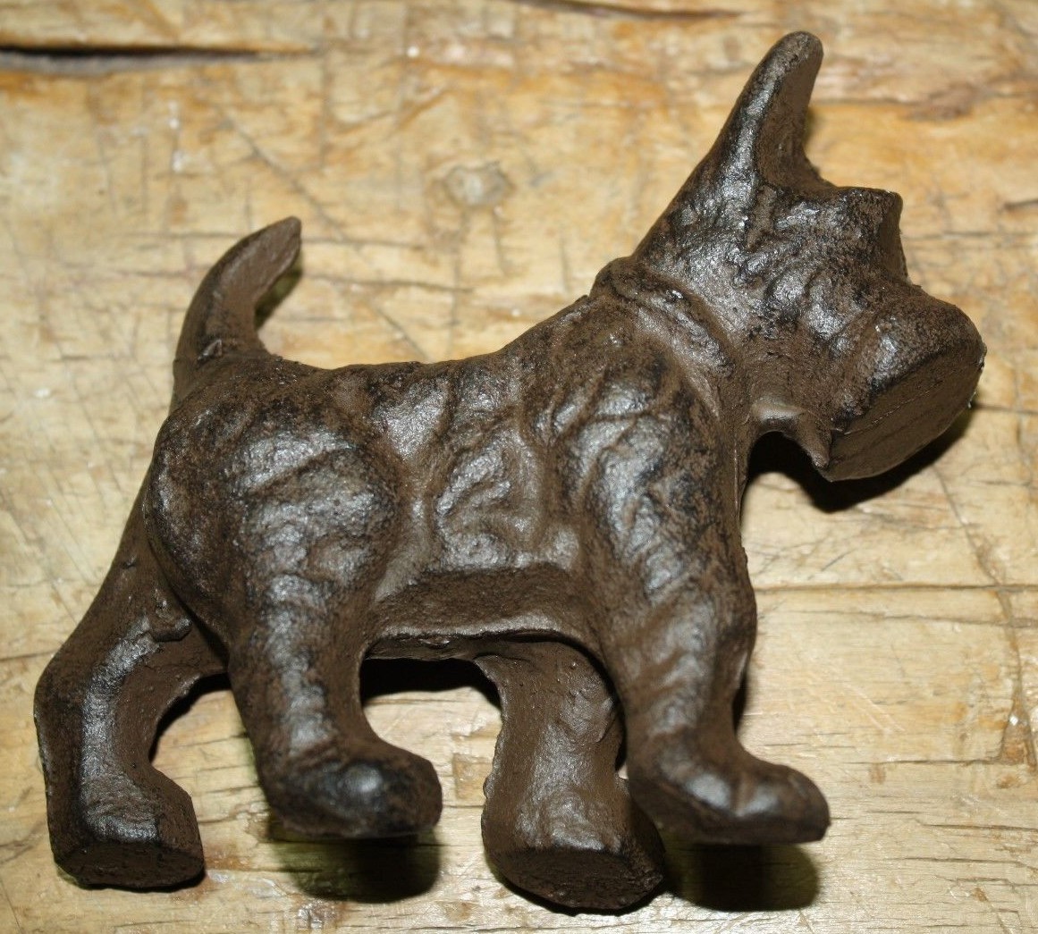 Cast Iron Scottie Dog Doorstop Statue Papper Weight Schnauzer Dogs
