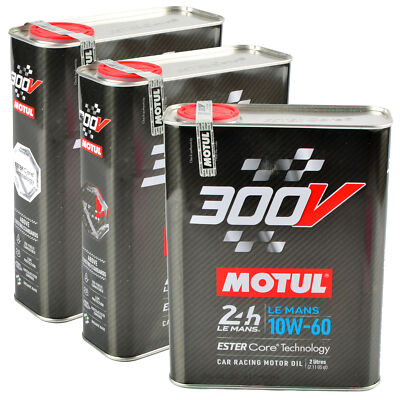 3x MOTUL 300V LE MANS 10W60 Motoröl Ester Core Rennsport Motorsportöl 110864