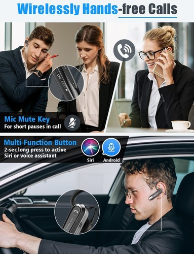 Link Dream Bluetooth Earpiece Wireless CVC - 8.0 Headset for Cell Phone Dual Mic - Picture 7 of 16