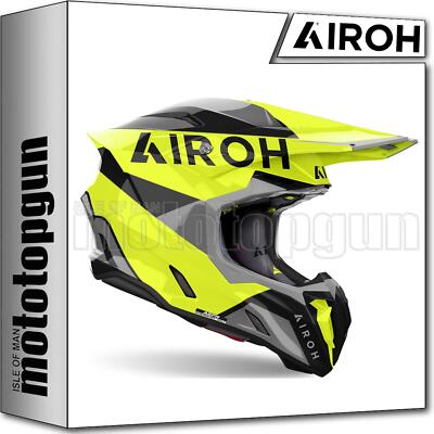 AIROH HELMET CROSS MOTORBIKE TW3K31 TWIST 3 KING YELLOW GLOSS SZ. M