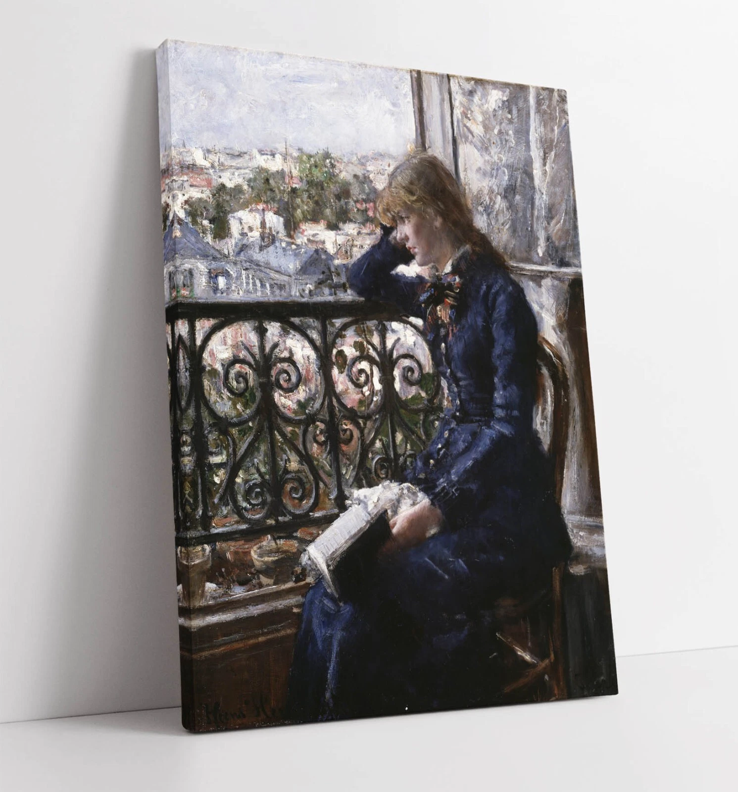 HANS HEYERDAHL, AT THE WINDOW -CANVAS WALL ART ARTWORK PRINT