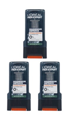 3 x L'Oreal Paris Men Expert Magnesium Defense Hypoallergenes Duschgel 300ml