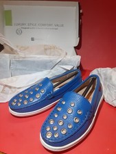 NEW Marc Joseph NY Mott ST Slip-On Leather Loafer Kids Shoes Blue Grainy Size 11
