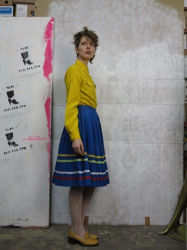 Bluse Hemd Oberteil lang Sonnengelb 70er TRUE VINTAGE 70s blouse shirt yellow - Picture 3 of 12