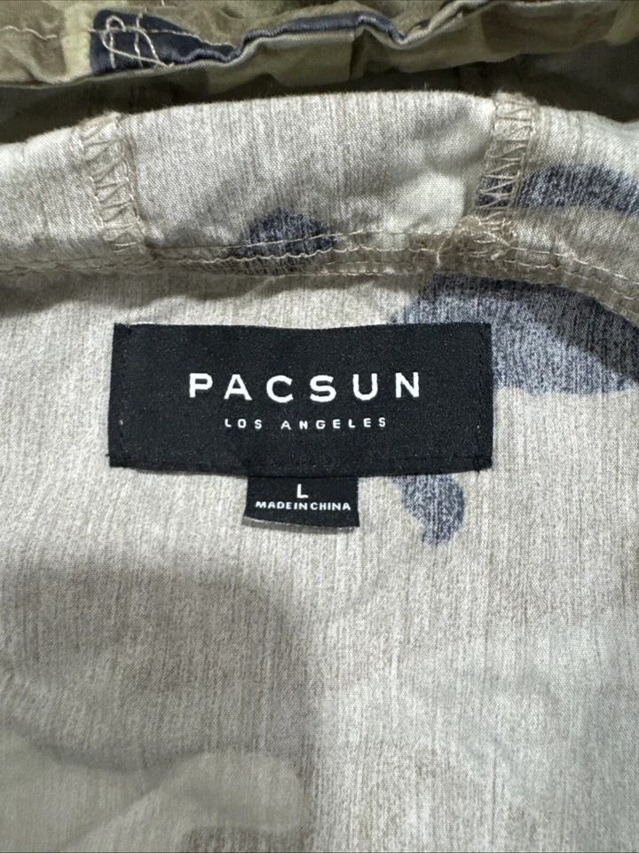 PacSun Men’s Pullover Hooded Quarter-Zip Pullover • Camouflage • Large - Image 2 of 4