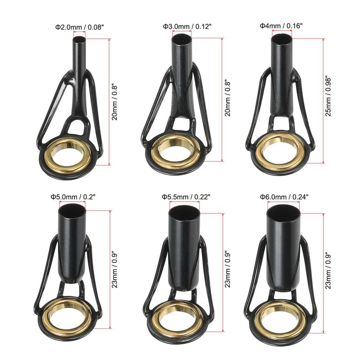 6.7mm Iron Fishing Rod Guide Repair Kit Eyelet Replacement, Silver 8