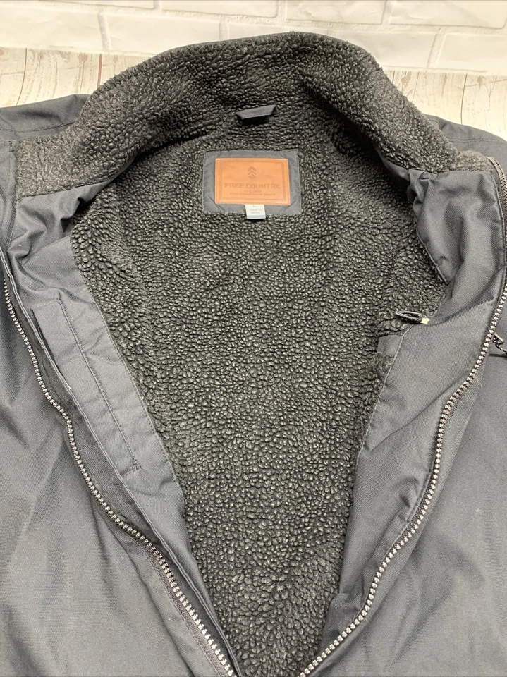 Free Country Men’s Full Zip Jacket Soft Shell Fleece Lined Black Size Large - Image 3 of 4