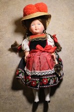 CHARMED VINTAGE CELLULOID GERMAN TAGGED TRACHTEN-PUPPEN All ORIGINAL DOLL