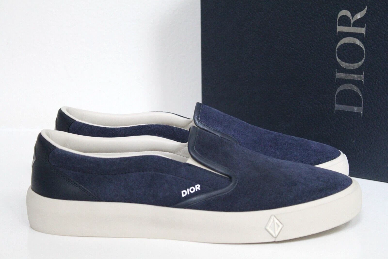 Baskets homme neuves taille 12 / 45 DIOR bleu marine daim B101 à enfiler