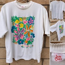 Vintage Jane Colby T Shirt Floral Colorful Momcore Grandmacore Size XL Or Larger