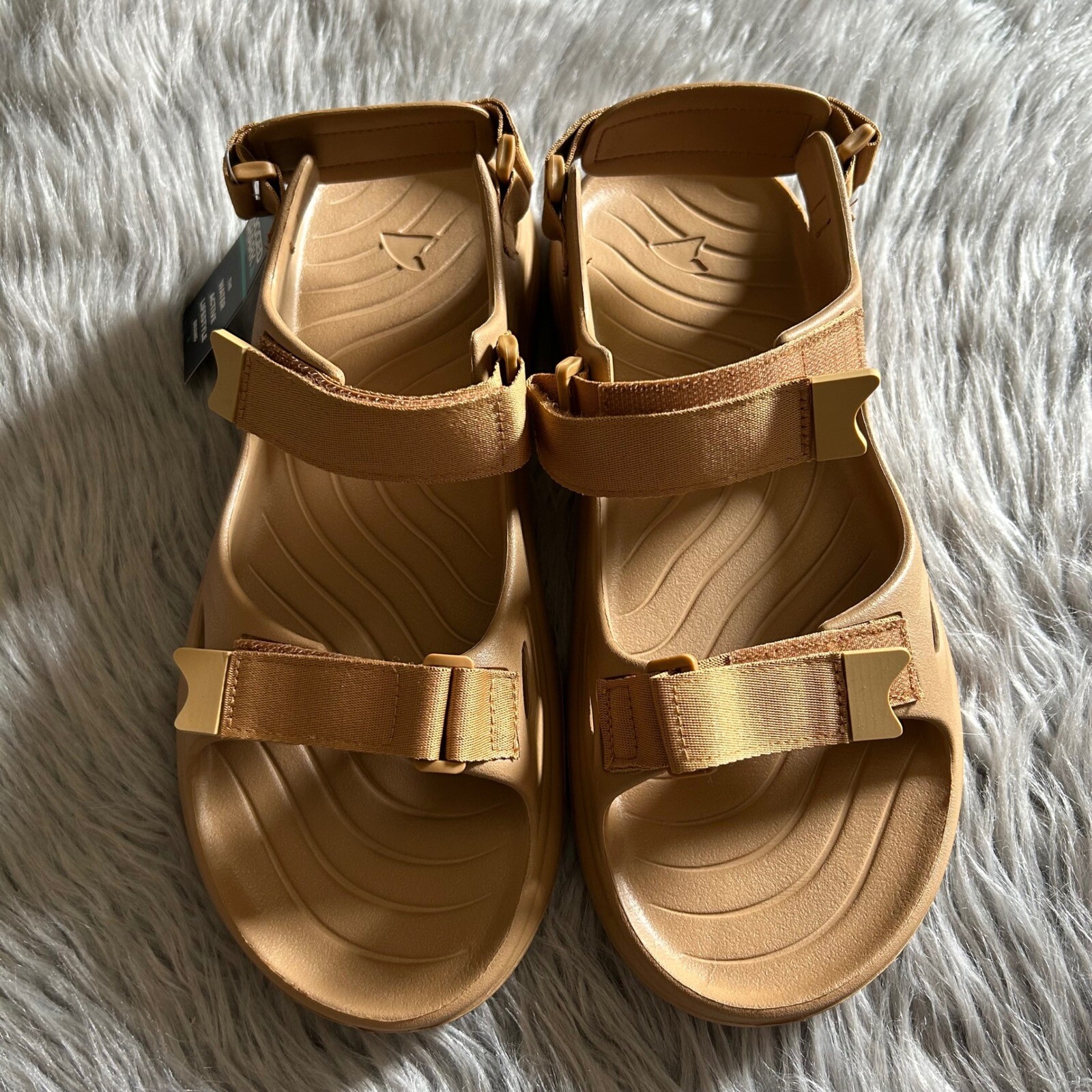 APL Sandali squalo robusti uomo taglia 12 marroni con cinturino punta aperta scarpe acqua comode