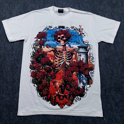 Gratefull Dead T-Shirt Liquid Blue Modern Boot Single Stitch Reprint 2 Sided XL