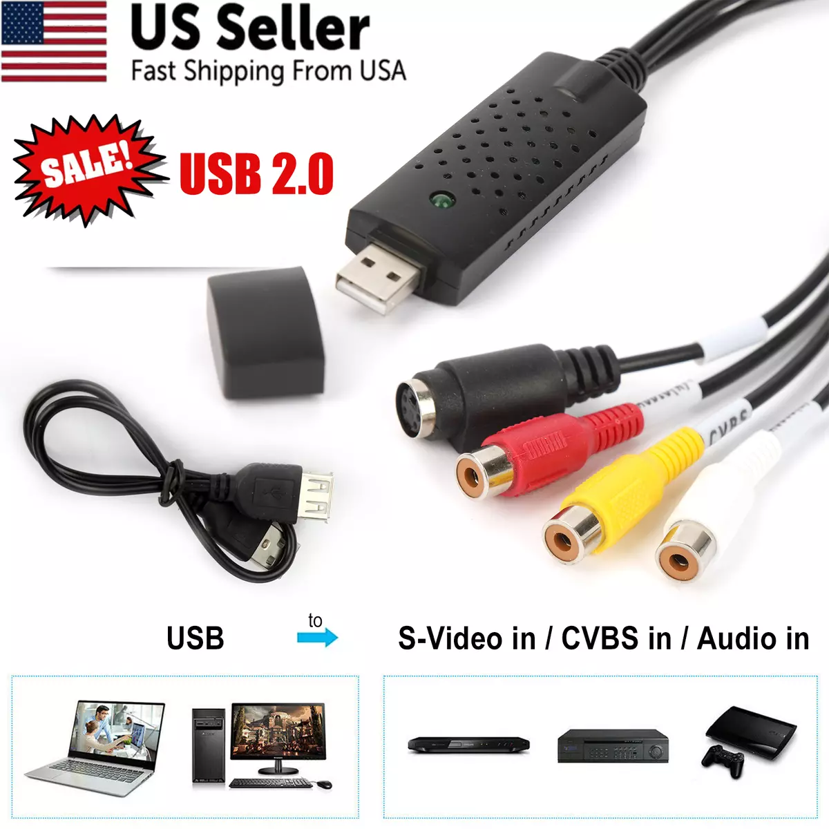  Video Adapter, USB Card Converter Plug and Play Easy to use for  Viewing Photos : Electronics