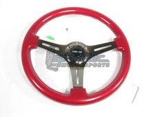 Nrg Classic Wood Grain Steering Wheel 350mm Red W 3 Spoke Center In Matte Black Nrg Classic Wood Grain Steering Wheel 350mm Red W 3 Spoke Center In Matte Black