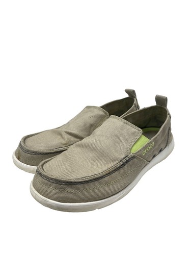 Crocs Men's Walu 11270 Canvas Slip-on Comfort Loafers Beige Shoes Size 9 EUC - Picture 2 of 10