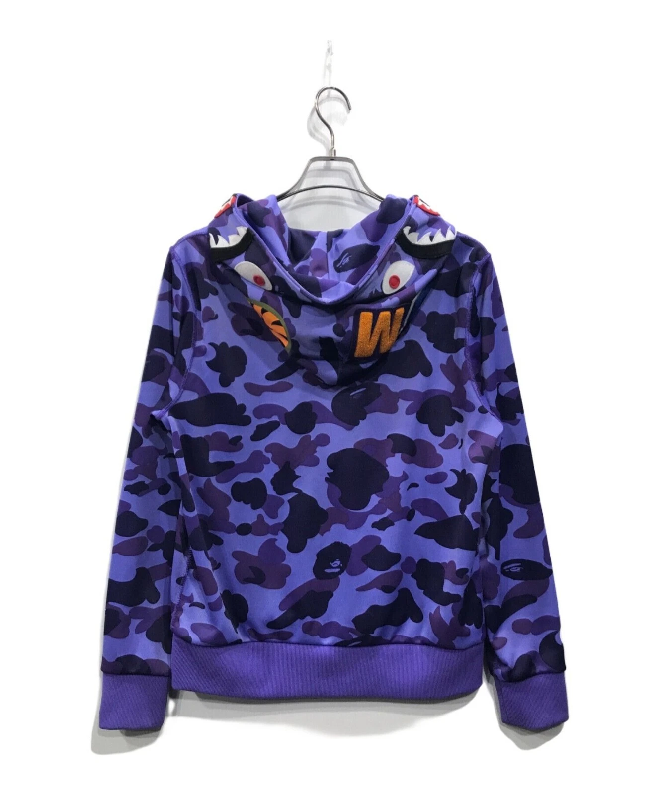 A BATHING APE (BAPE) Felpa con cappuccio e zip intera A BATHING APE Jersey Shark viola taglia M