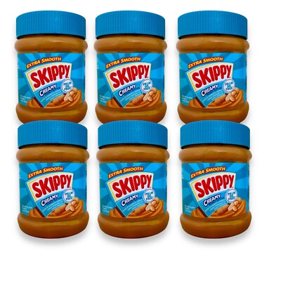 (82,32 EUR/kg) SKIPPY USA Erdnusscreme Peanut Butter ohne Palmöl 6x 340g