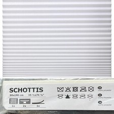 Ikea SCHOTTIS Pleated Blind Easy Attach No Drilling 90x190cm White