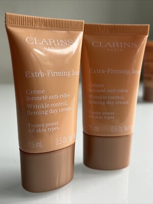 2X Clarins Extra-Firming Wrinkle Control, Firming Day Cream 0.5 oz 15 ml #8467