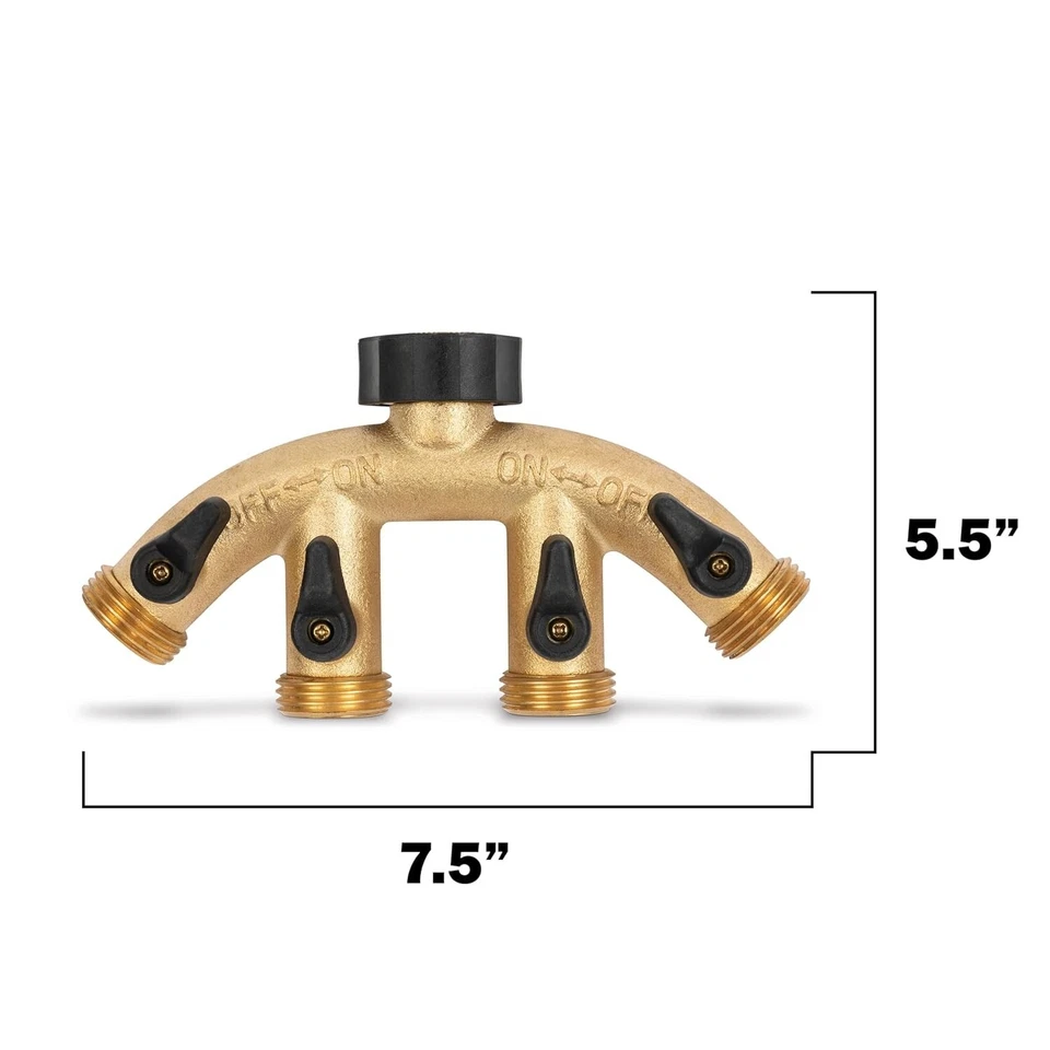 Válvula de cierre 4 vías, 5/8" roscada, latón - Gilmour 44GF Foto 4 de 4