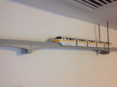 Single Track Wall Bracket for Mounting Disney Monorail Playset Track to a Wall
