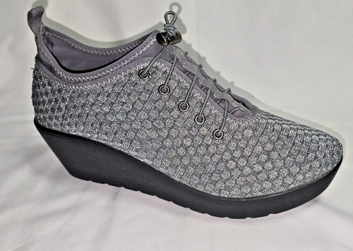 Steve Madden Silver Metallic Wedges US 11 – Adjustable Stylish Party Heels - Picture 5 of 8