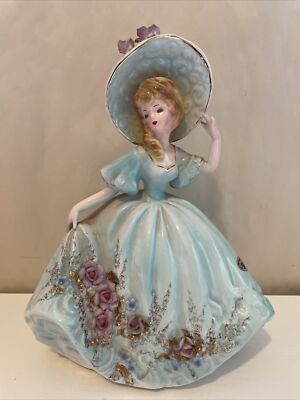 JOSEF ORIGINALS CERAMIC FIGURINE LOVE MAKES THE WORLD GO ROUND LOVE RENDEVOUS
