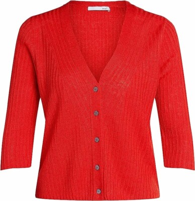 Fine Knit Cardigan With Mother Of Pearl Buttons Size 38 Size 12 Women  Oui UK