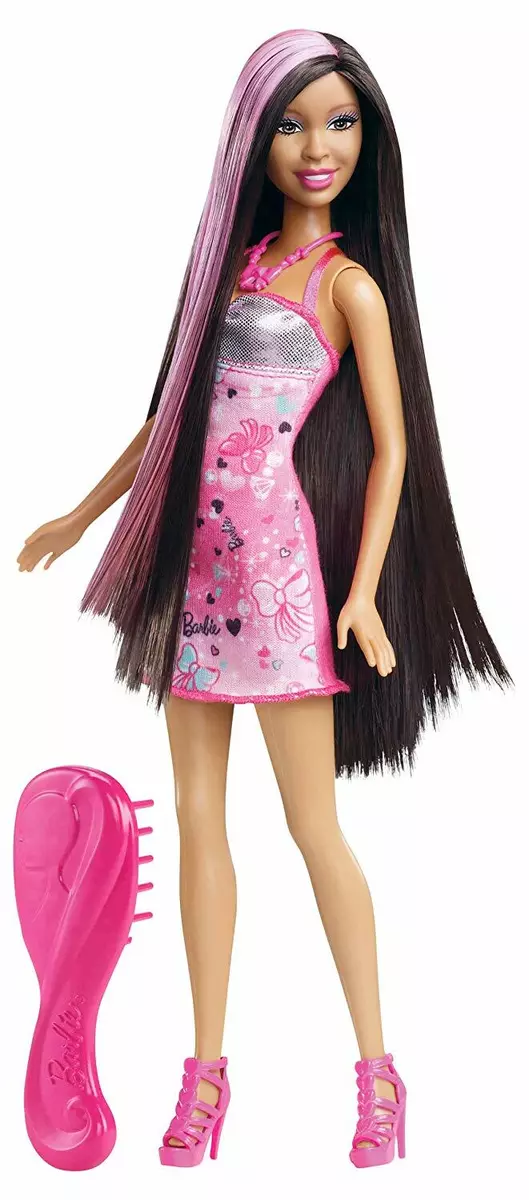 Barbie with pink sales streak in hair