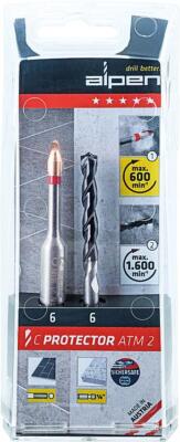 Alpen Fliesbetonbohrer , C-Protector, Anti-slip Schaft sechs