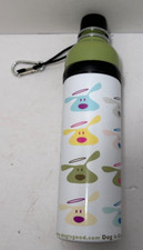 Dog Travel Water Bottle Stainless Steel 16 oz Carabiner Clip Ball Bearing green