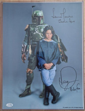 Temuera Morrison & Daniel Logan signed 30x40- STAR WARS Boba Fett + certified