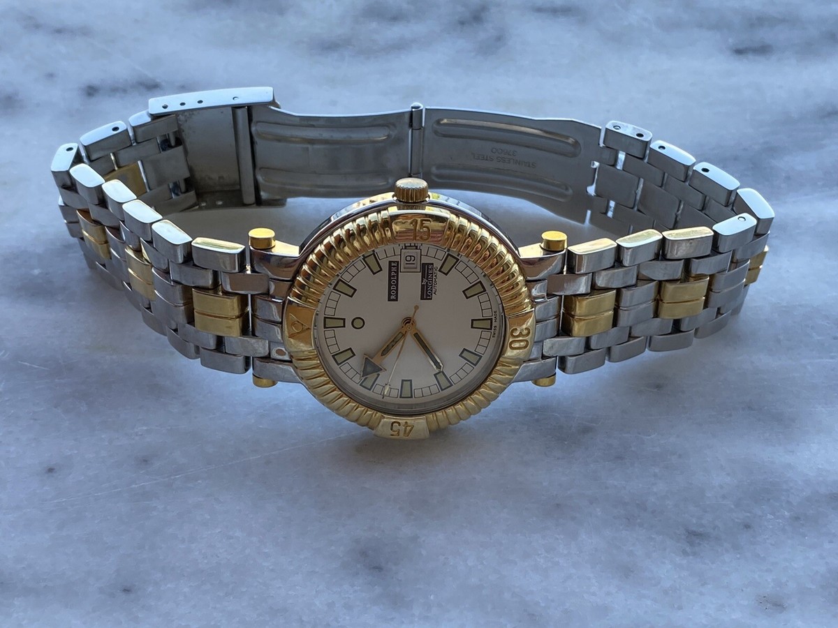 RODOLPHE BY LONGINES WATCH AUTOMATIC DIVER S/S & GOLD PLATED MENS 39mm SWISS RODOLPHE BY LONGINES WATCH AUTOMATIC DIVER S/S & GOLD PLATED MENS 39mm SWISS