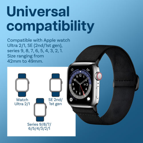 Correa Elástica Solo Loop Compatible con Apple Watch Band 42mm 44mm 45mm - Verde - Imagen 2 de 6
