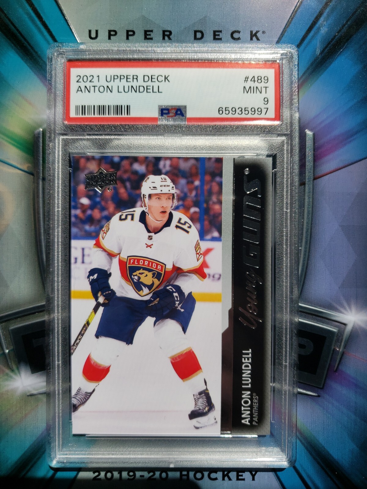 Anton Lundell 2021 Upper Deck Young Guns Rookie PSA 9 Mint #489