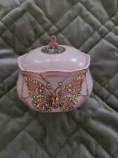 Ardleigh Elliott Pink Butterfly Jewel Music Box Hope Trinket Wind Beneath Wings