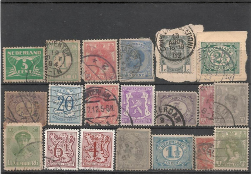 Worldwide - Lot of 20 classic stamps (Netherlands, Belgium & Luxembourg)