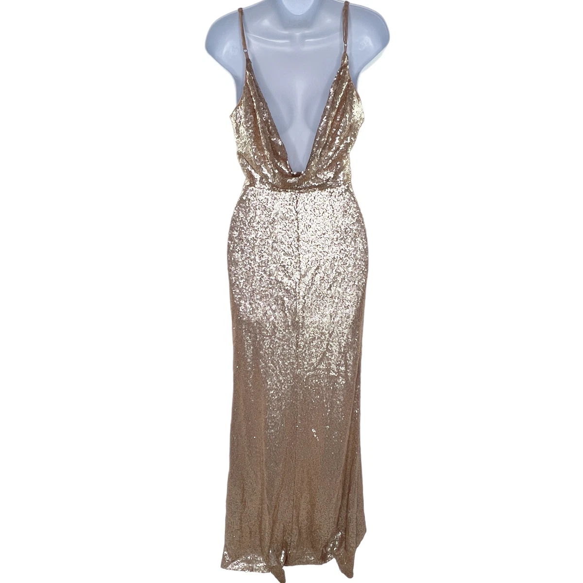 Lulus S Chic Celebration Champagne Sequin Maxi Dress Formal eBay