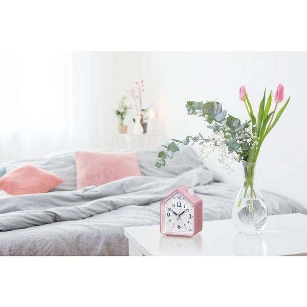 SEIKO Alarm Clock Pyxis Analog Nature Sound Birds chirping Snooze Pink color New - Image 3 of 3