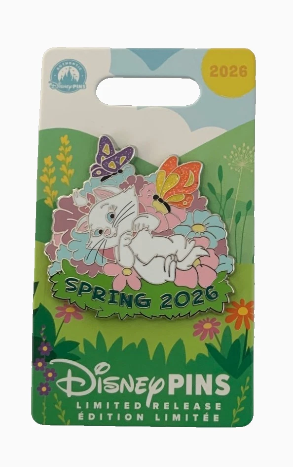 Disney Parks Disneyland 2026 Aristocats Marie Spring Flowers Butterflies LR Pin