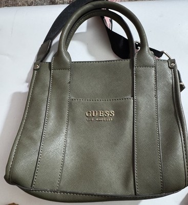 Olive Green Guess Los Angeles Handbag With Shoulder Strap 9 X 8 X 4 ￼