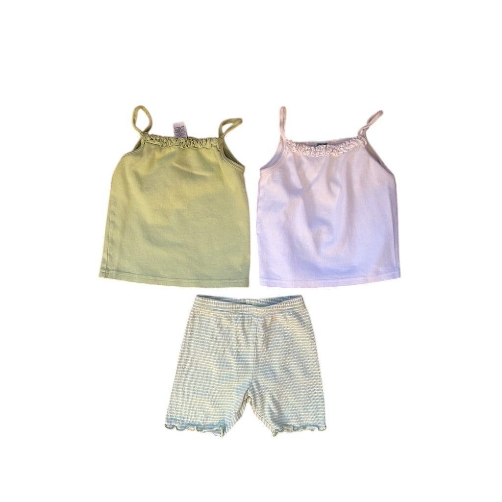 VTG 00s Gymboree Girls' Sz 4T Multicolor 3 Piece Tank Top Shorts Lot Y2K Summer