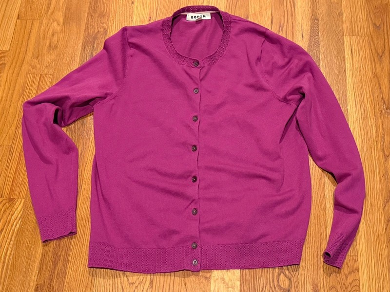 Boden Women’s Pink Cotton Blend Cardigan Sweater Sz L
