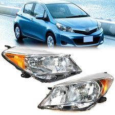 Pair For 2012-2014 Toyota Yarisvitz Hatchback Chrome Headlights Left Right Pair For 2012-2014 Toyota Yarisvitz Hatchback Chrome Headlights Left Right