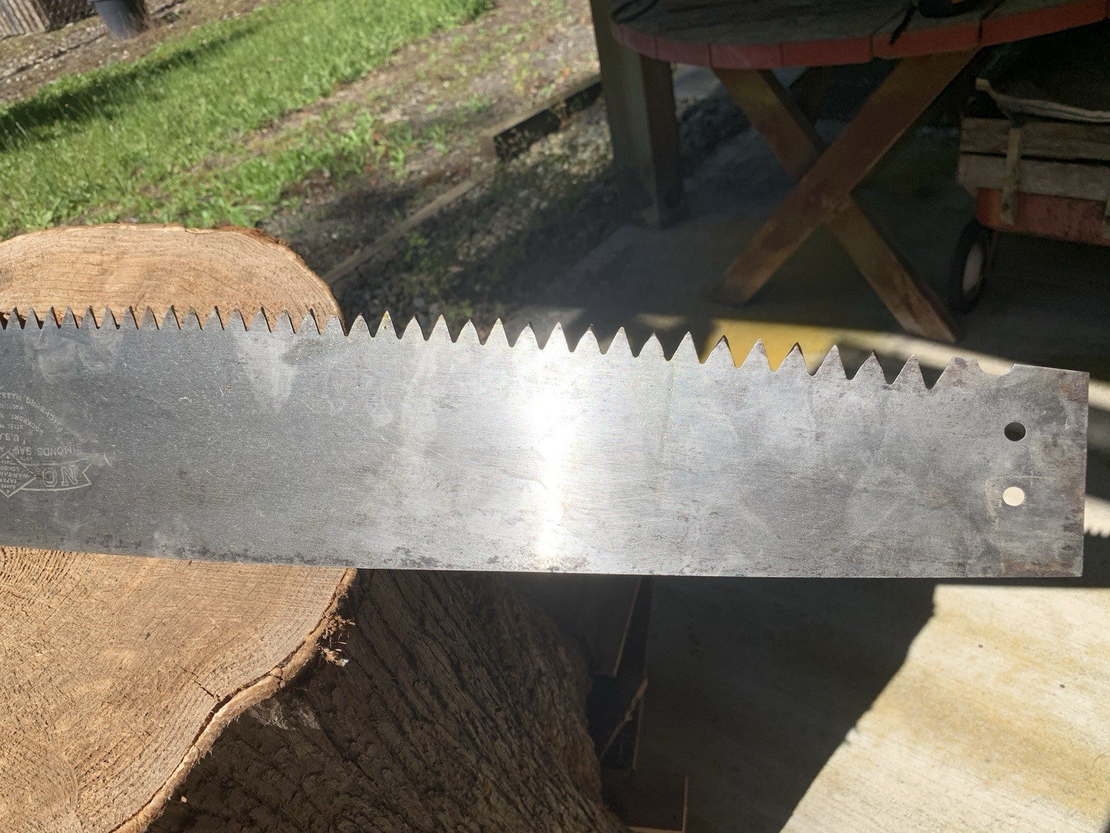 4' SIMONDS SAW & STEEL CO. #207 4 GAUGE TAPER COMMON TOOTH 2 LOGGERS CROSSCUT