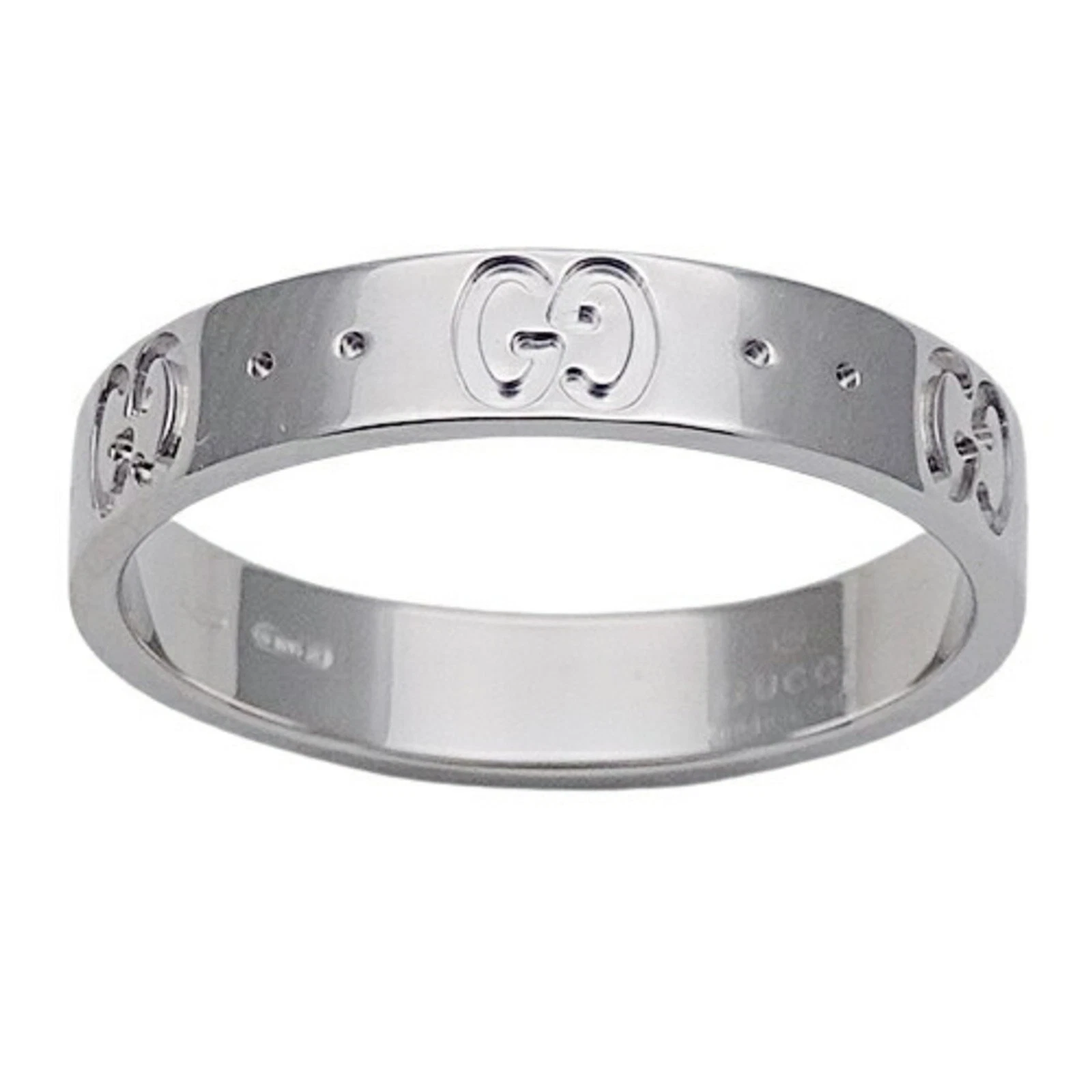 Bague Gucci Icône Argent Or Blanc Bijoux Authentique