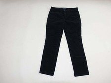Talbots Women's High Waist Straight Leg Corduroy Pants Size 8 Petite Black 8P
